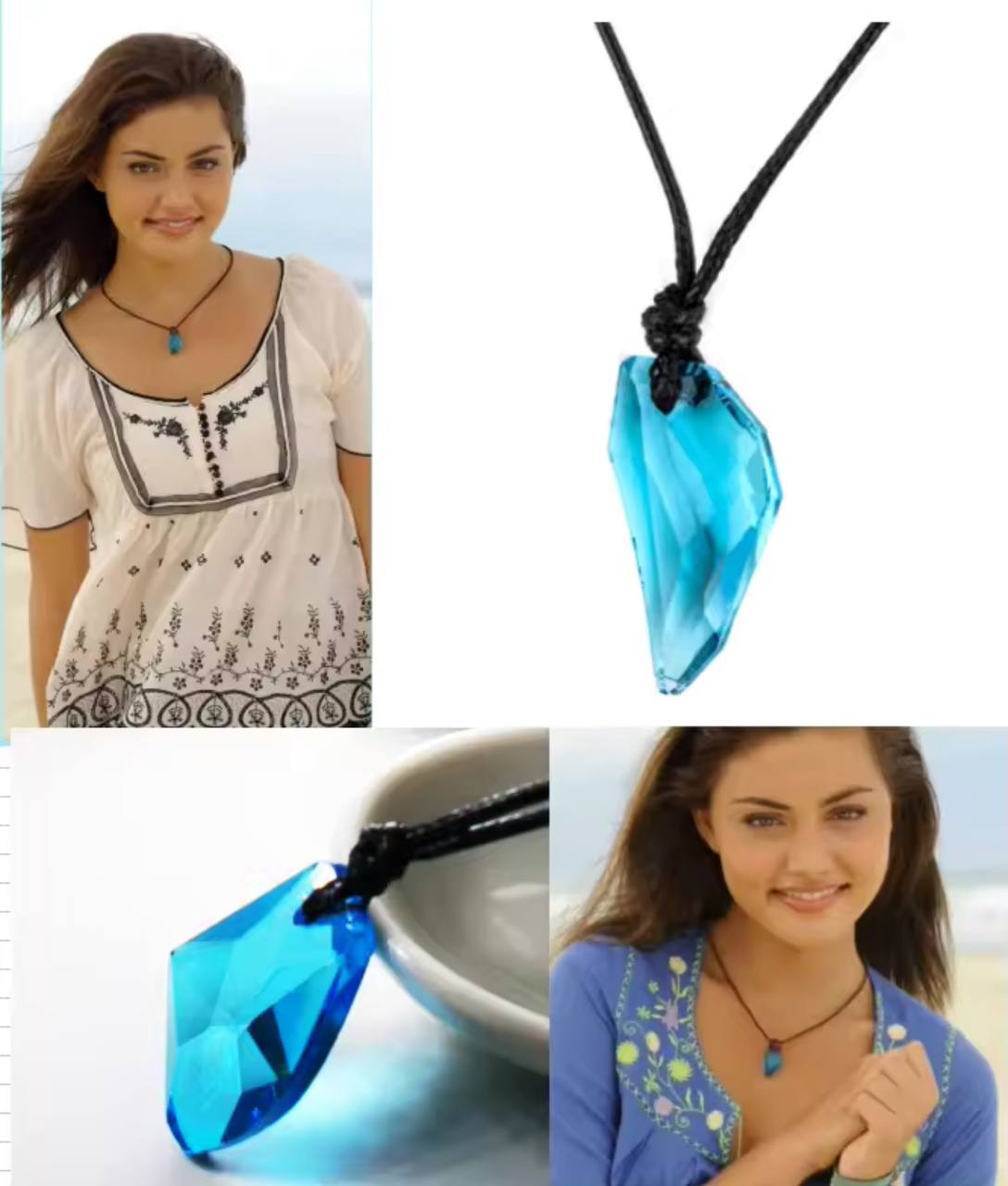 Colgante de piedra lunar azul H2O