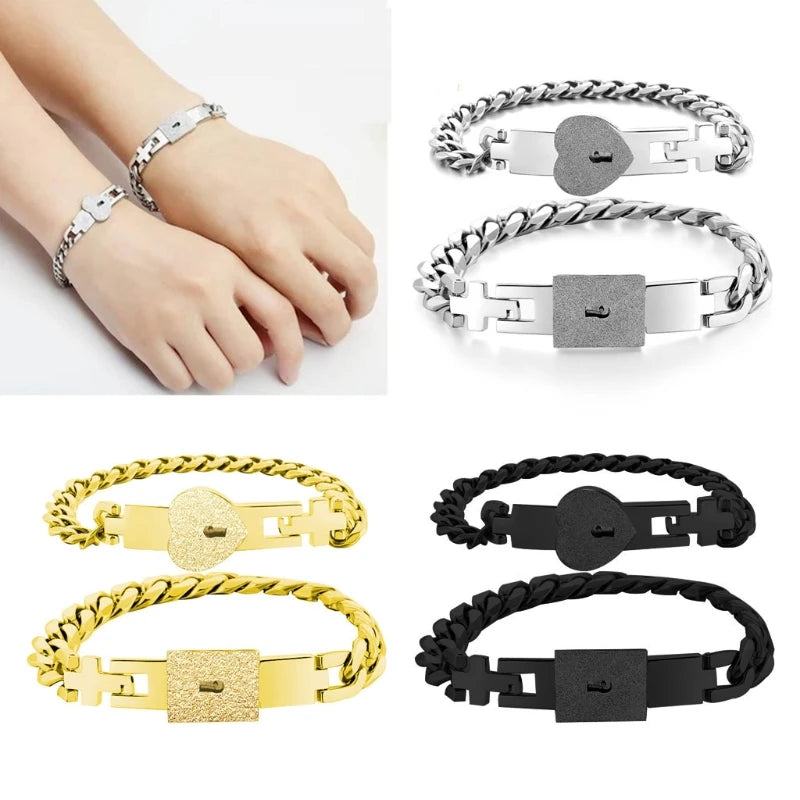 Lock and Key Bracelet for Couples, Lovers