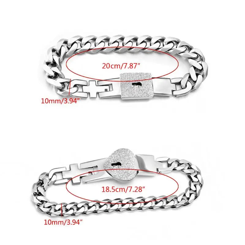 Lock and Key Bracelet for Couples, Lovers